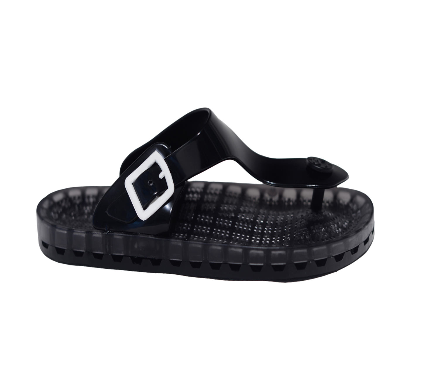 Taormina Flamingo Thong Sandal - Black