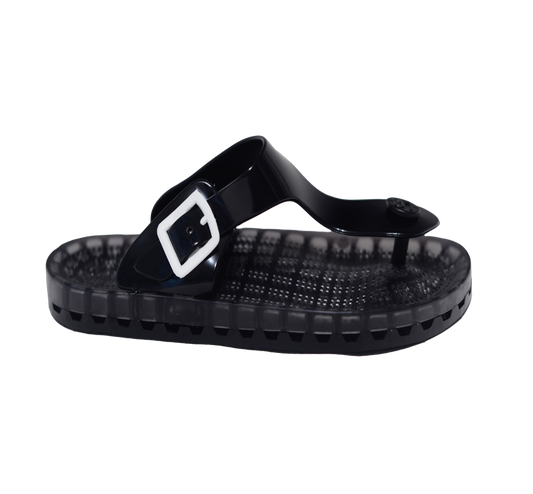 Taormina Flamingo Thong Sandal - Black