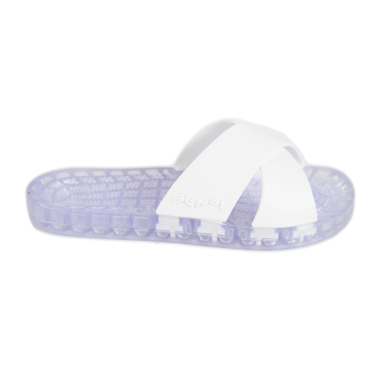 Amalfi - Clear Slide Sandal - White