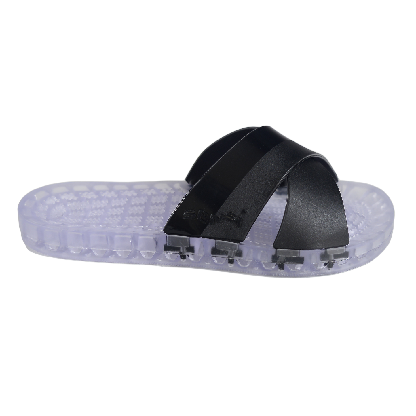 Amalfi - Clear Slide Sandal - Black