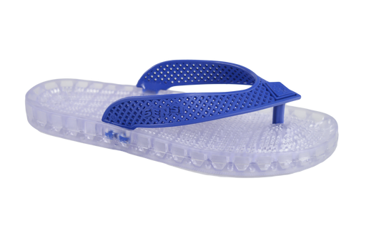 Wave Thong Sandal - Clear| Royal Blue
